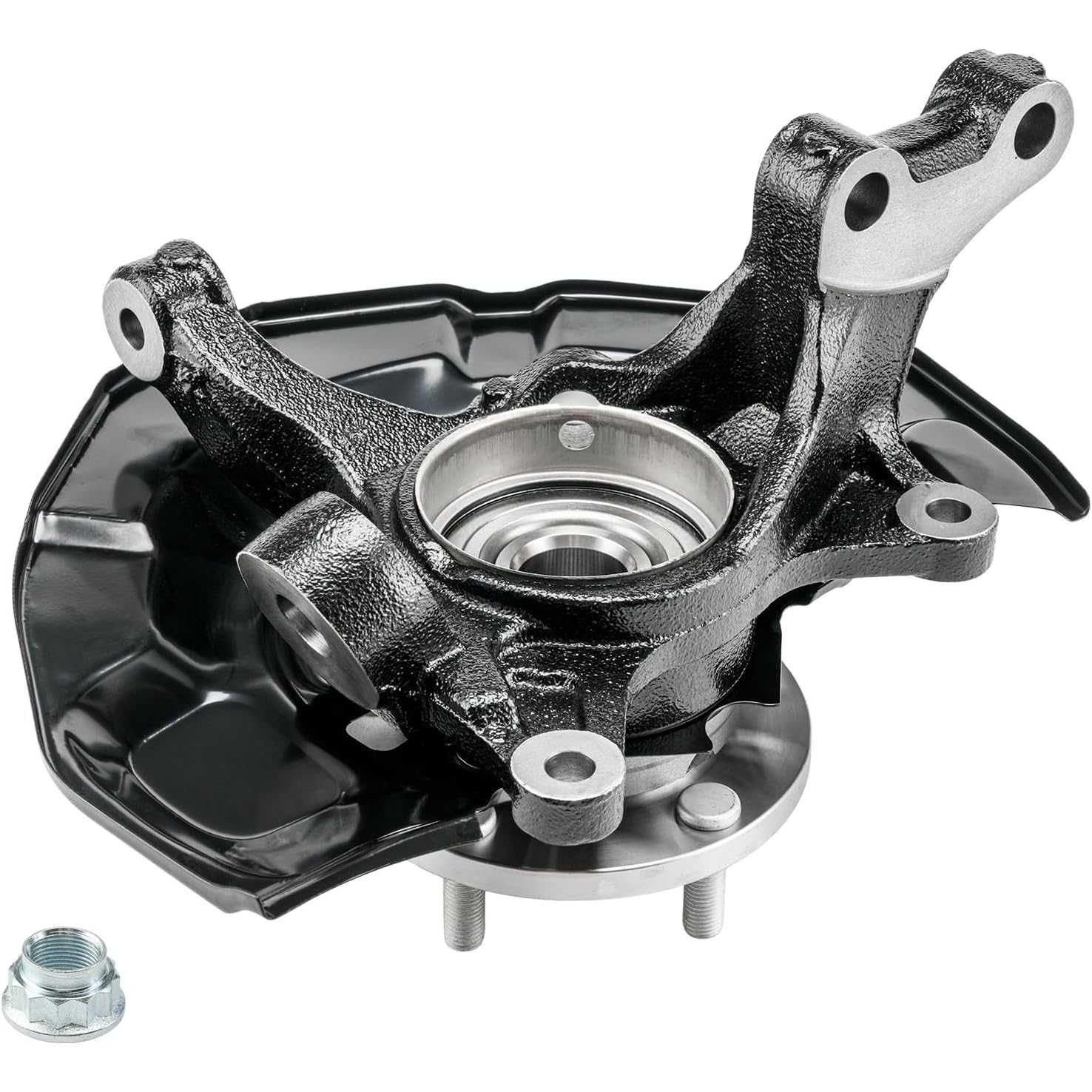 Front steering knuckle and hub assembly Compatible with 2004-2010 Toyota Sienna FWD,Driver Side