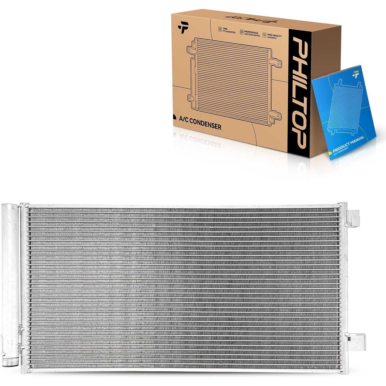 Air Conditioning A/C Condenser Compatible with Fiat 500X 2016-2018 L4 2.4L,Jeep Compass 2017-2022