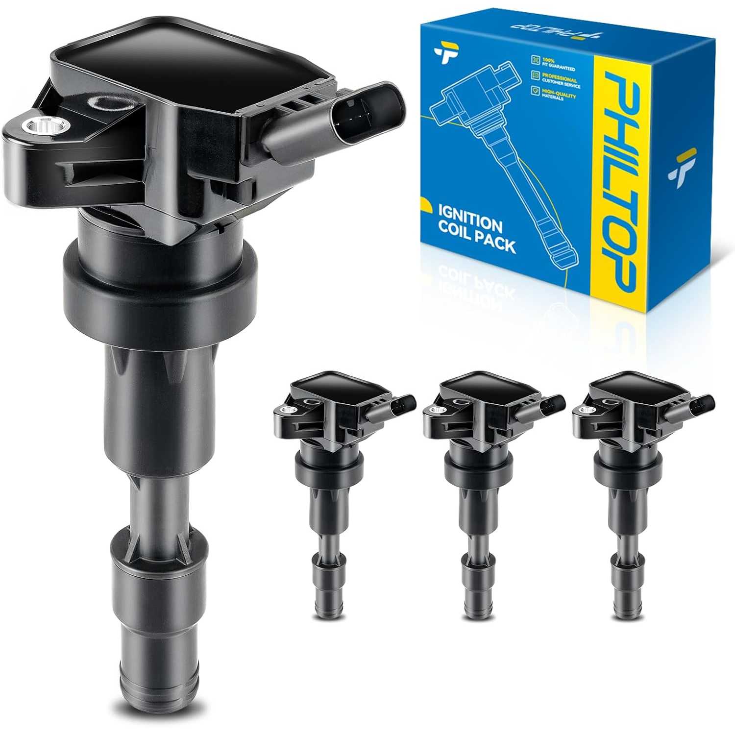 4 Packs Ignition Coil UF857 Fit for Hyundai Elantra 2017 2018-2020 1.4L Replacement for UF857