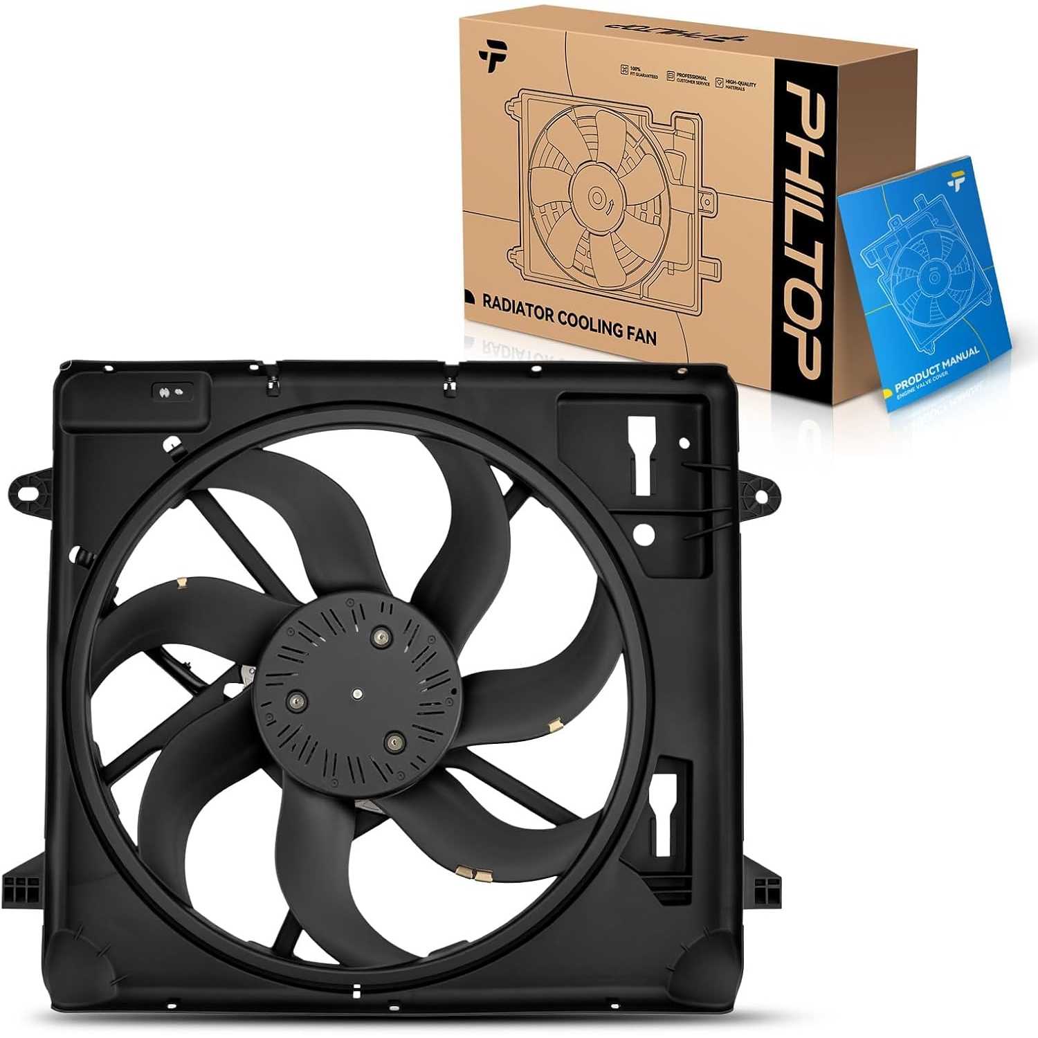 621601 Radiator Cooling Fan Assembly, Fit for 2012-2017 Wrangler | for 2018 Wrangler JK, Replace # 621601, 68143894AB