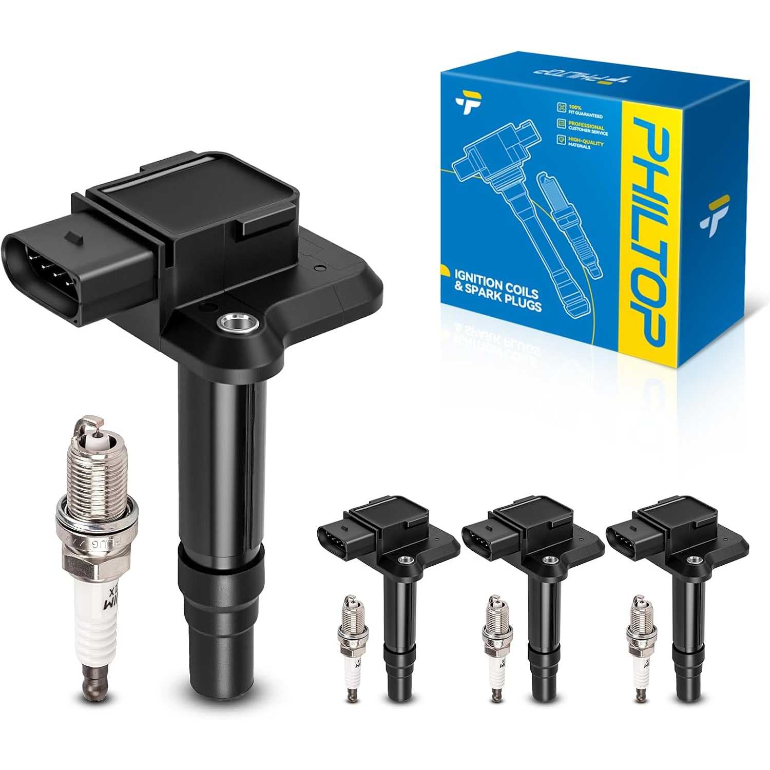 Ignition Coil Pack and Iridium Spark Plugs Fits for Audi 2000-2001 TT Quattro, 2000-2001 TT