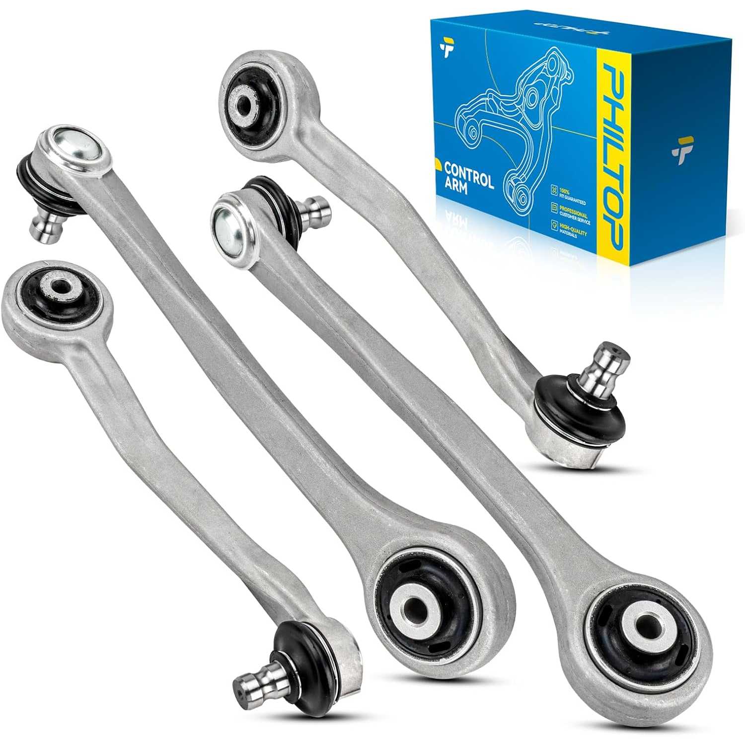 4Pcs Suspension Kit K621002 K621001 RK621000 RK620999 Front Upper Control Arm w/Ball Joint Fit for Audi Q5 A4/A4 Quat...