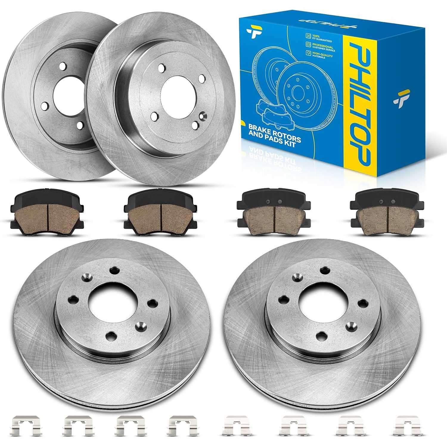 2012-2017 Hyundai Accent 1.6L | Front & Rear Brake Kit 10.08" Front 10.32" Rear | OE#R-31612x2 - PHILTOP