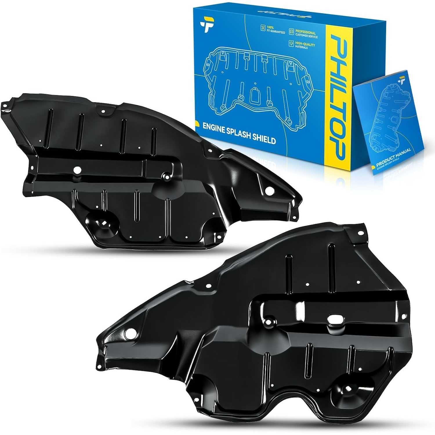 Front Lower Engine Splash Shield Under Cover Compatible with 2009-2015 Toyota Venza TO1228165 TO1228166