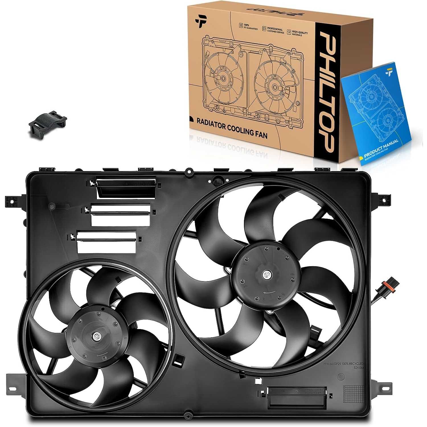 SK28003 Radiator Cooling Fan Assembly, Compatible with 2015-2016 V60, 2008-2010 V70, 2010-2016 XC60, 2008-2015 XC70