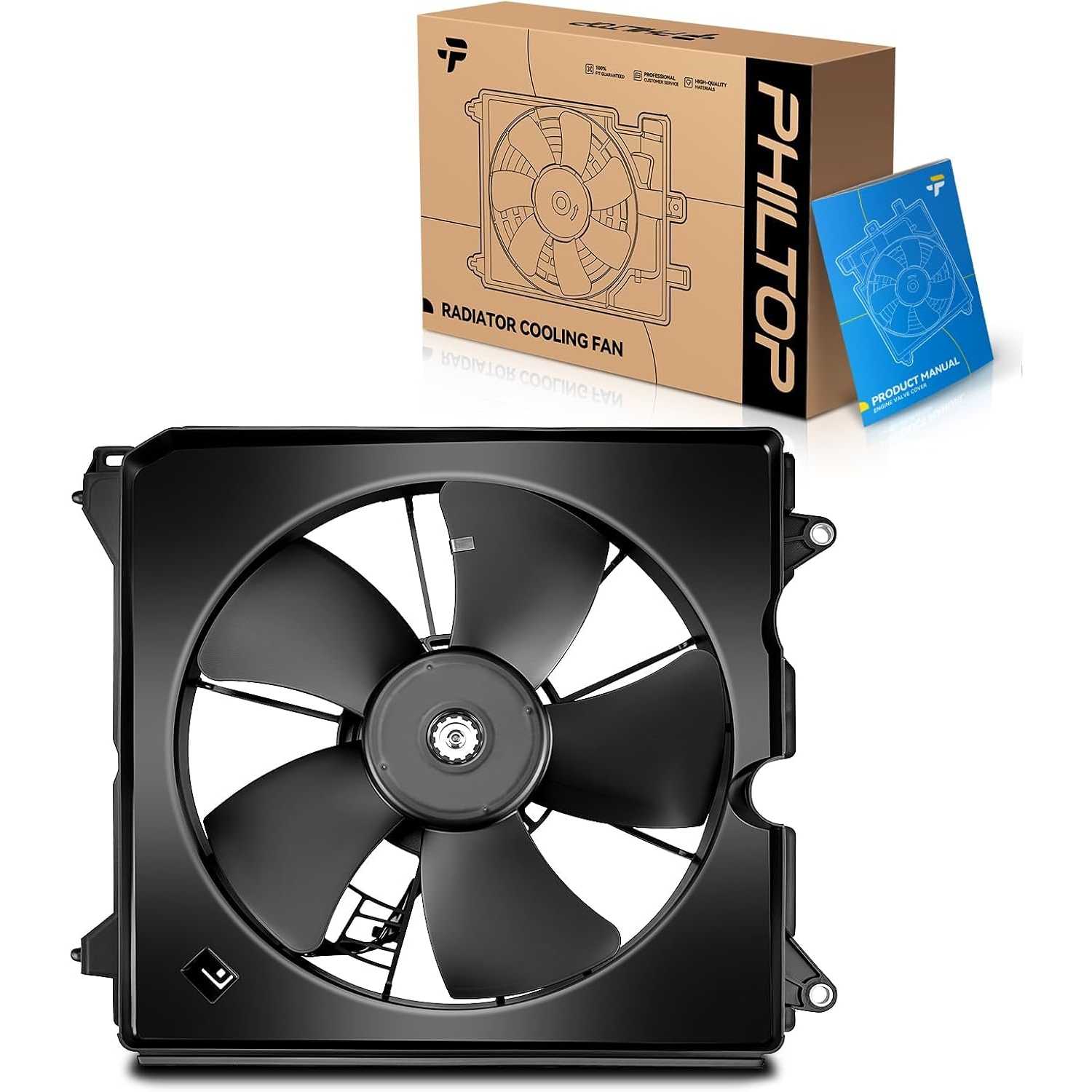 601420 Radiator Cooling Fan Assembly, Compatible with 2013-2017 Accord 2.0/2.4L Sedan, Replace # 190155A2A01PFM