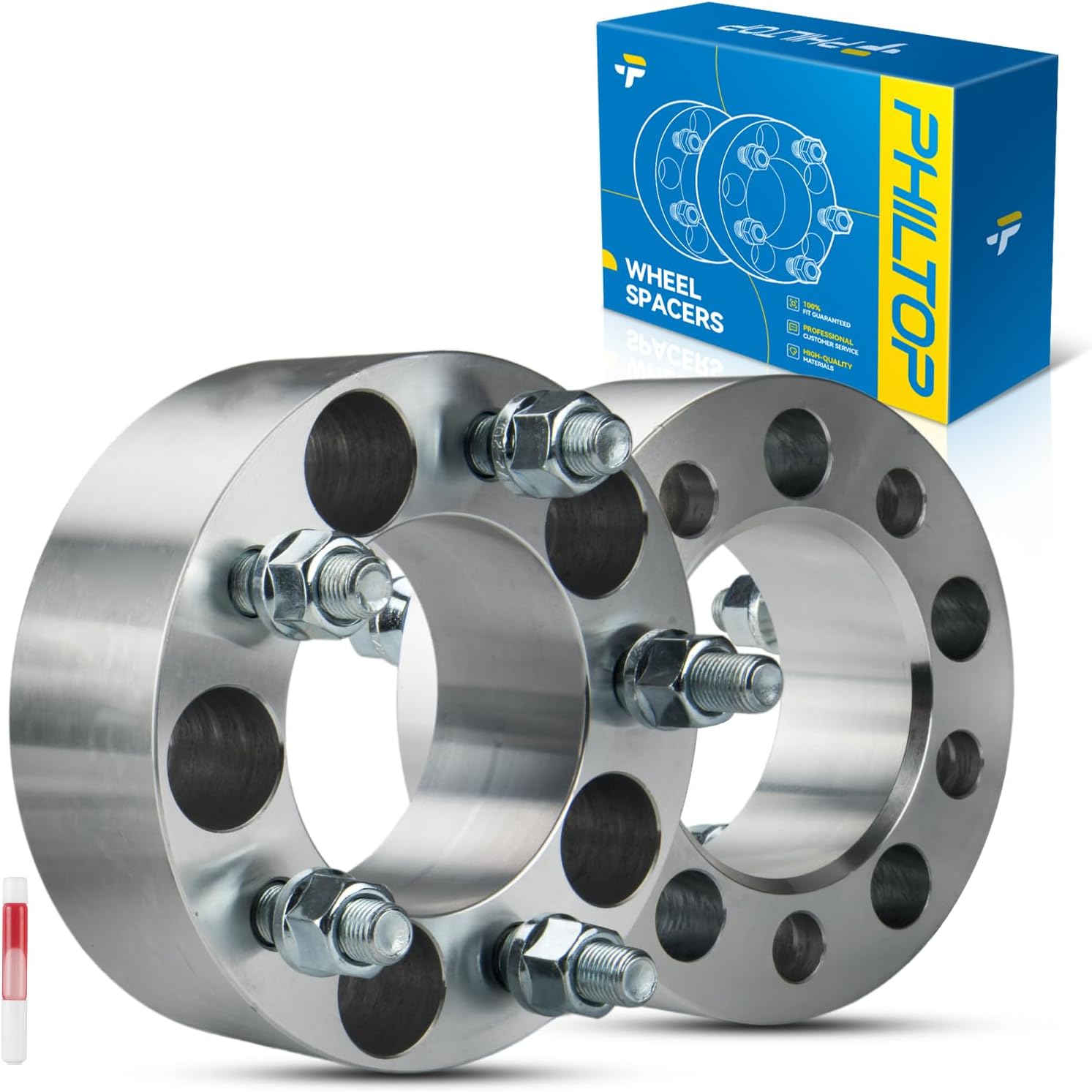 5x4.5 Lug-Centric Wheel Spacers 2 inch for Ford Mustang | 5x114.3mm, 82.5mm CB, 1/2"x20, 2"(50.8mm)