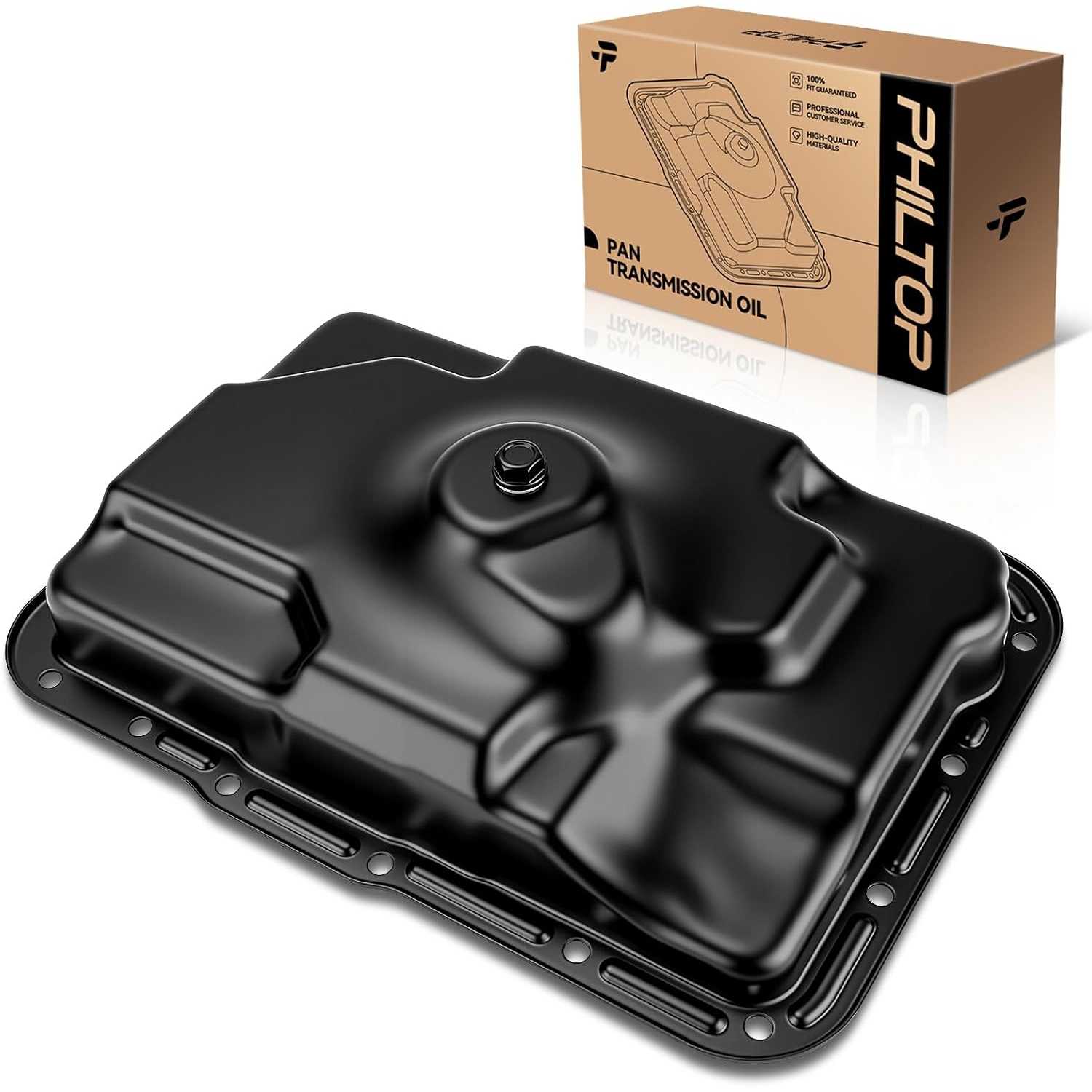 Transmission oil pan with Drain Plug Compatible with 1985-2007 Ranger, 1991-2001 Explorer, 2001-2005 Explorer Sport Trac