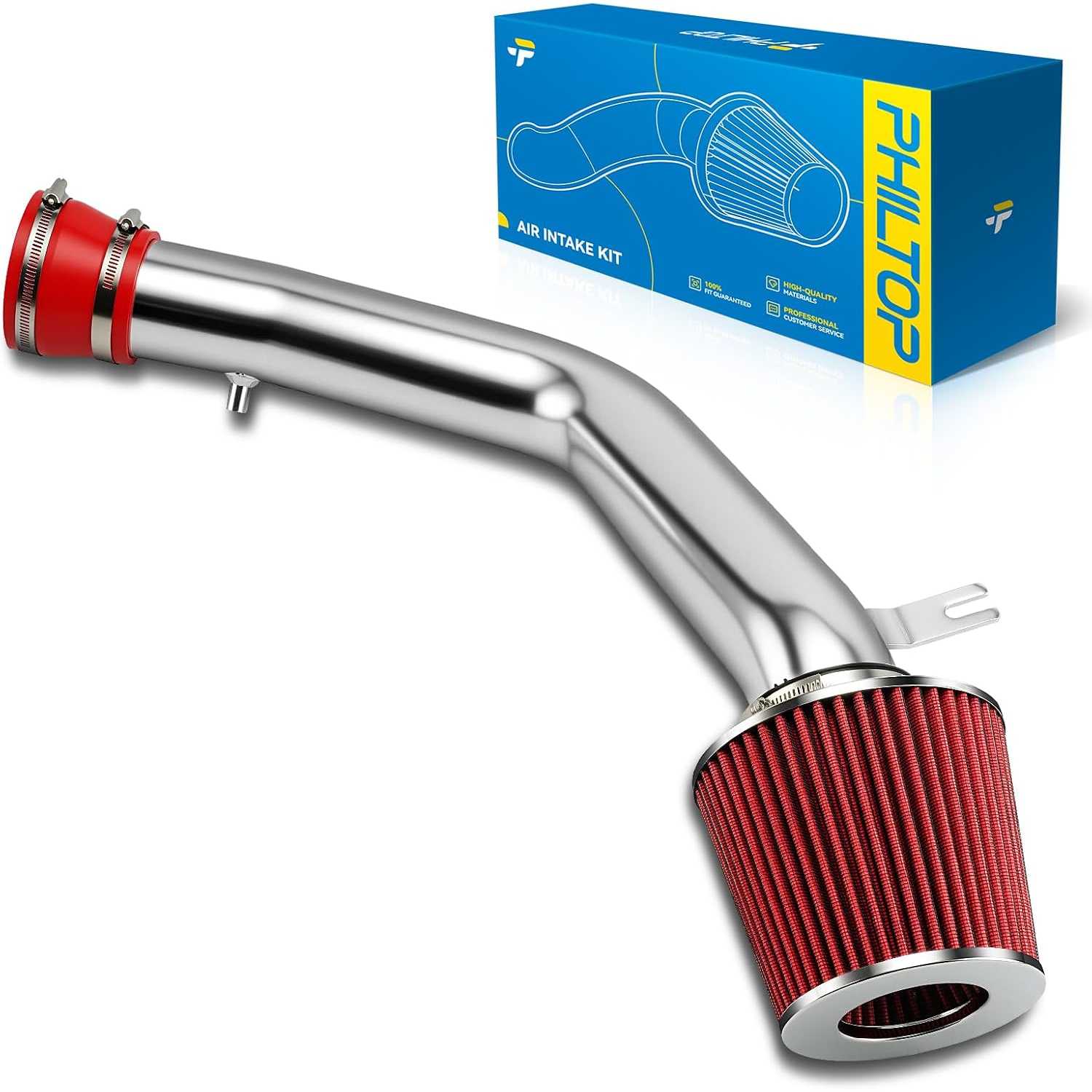 3" Cold Air Intake Kit System Compatible with 2003-2007 Accord 3.0L, 2004-2008 Acura TL, High Performance, Red