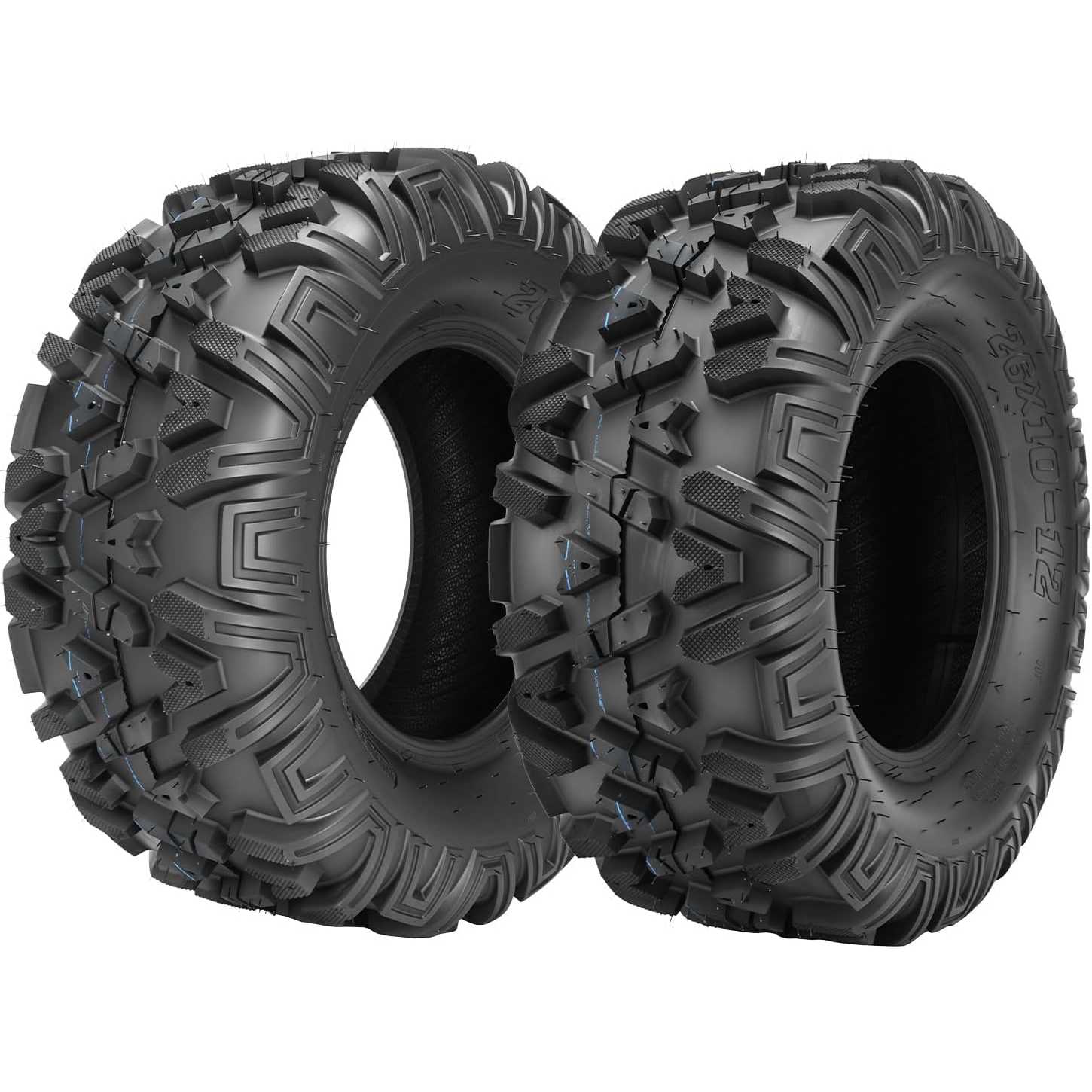 26x10-12 ATV UTV Tires, 6-Ply Super Mud 26x10-12 ATV All-Terrain Tires for Riding Mowers, Golf Carts, Off-Road,2 Pcs