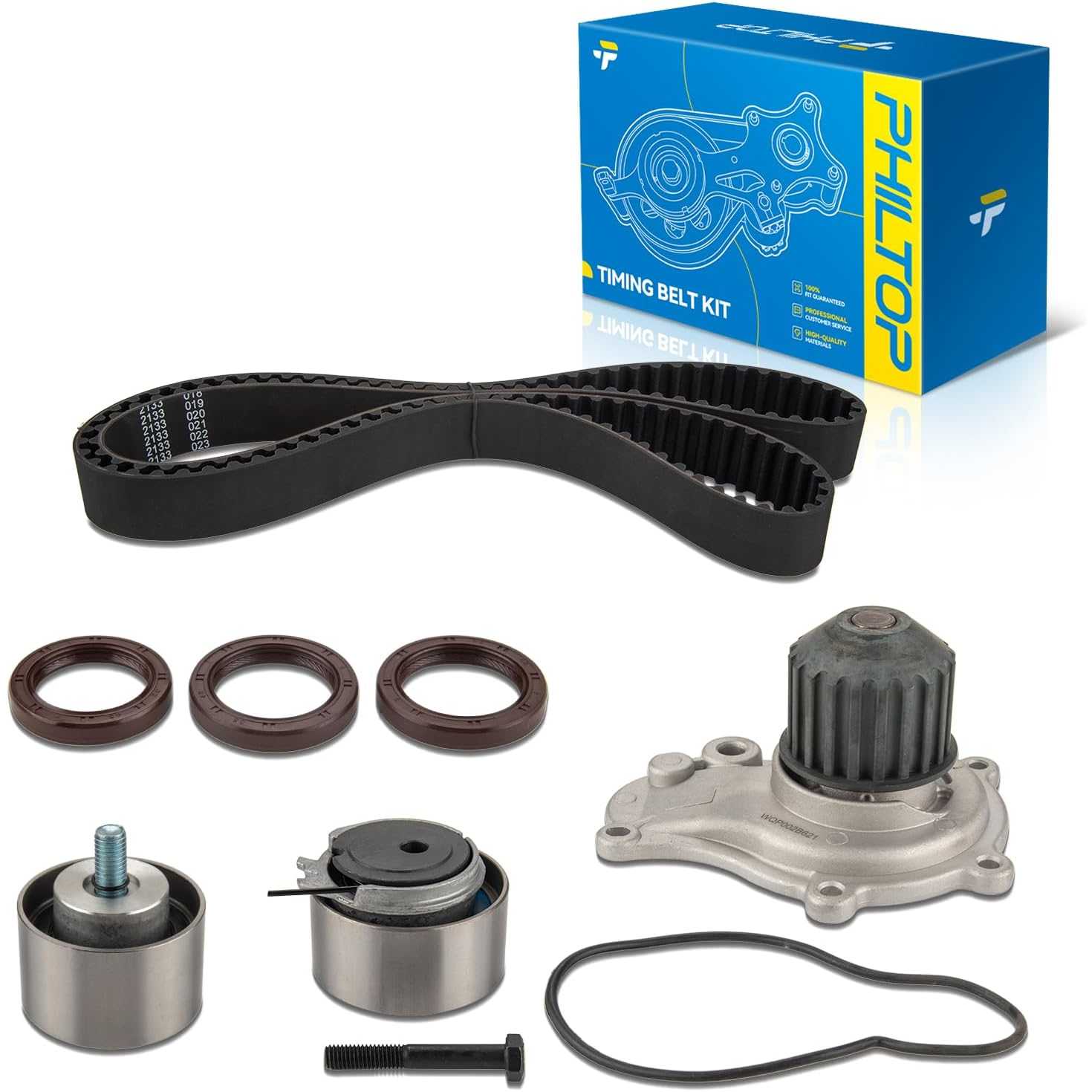 Timing Belt Kit with Water Pump, Compatible with Chrysler PT Cruiser 2003-2010 and Dodge Caravan 2003-2007