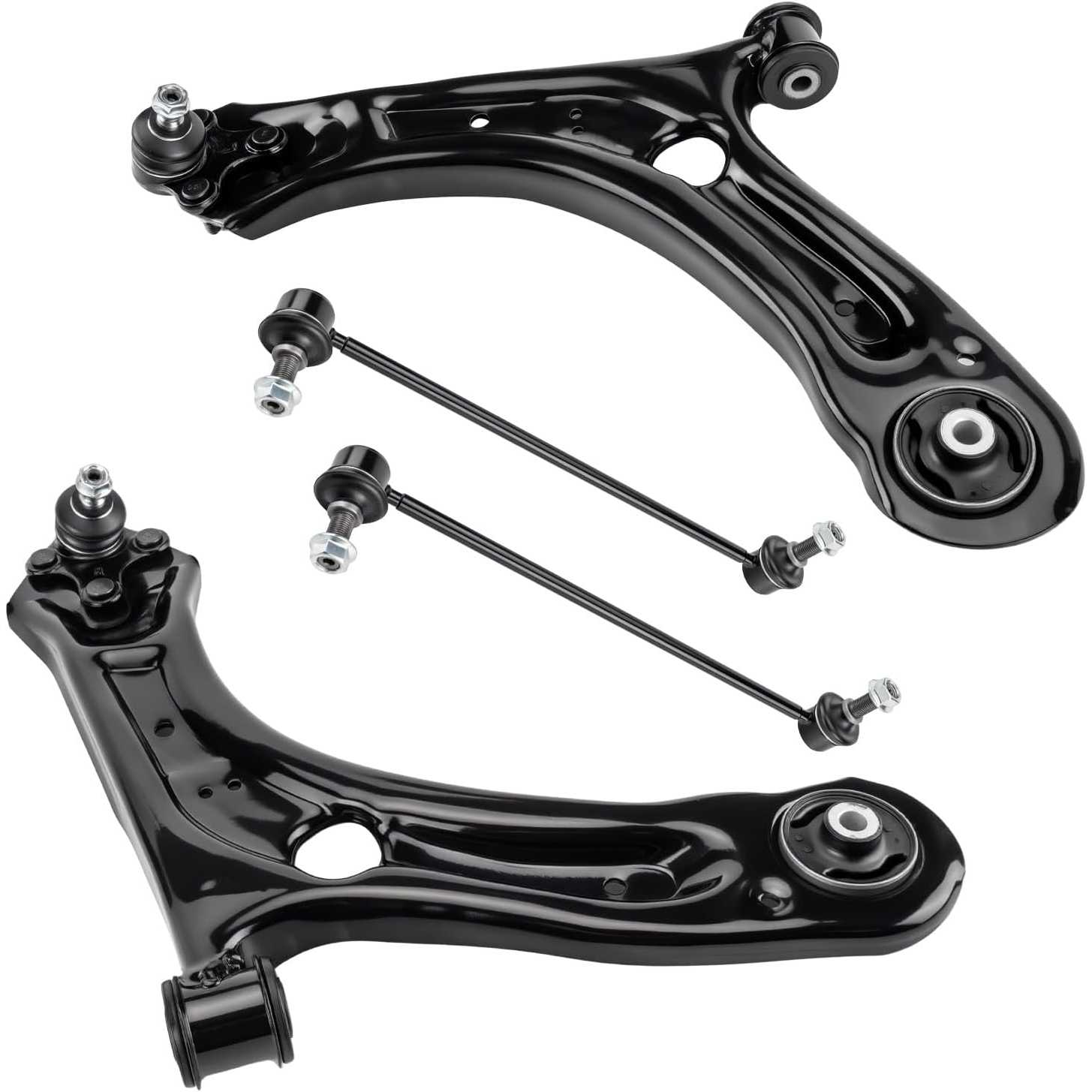 4Pcs Front Lower Control Arm w/Ball Joint Sway Bar Link Fit for 2012-2016 Passat 2012-2017 Beetle