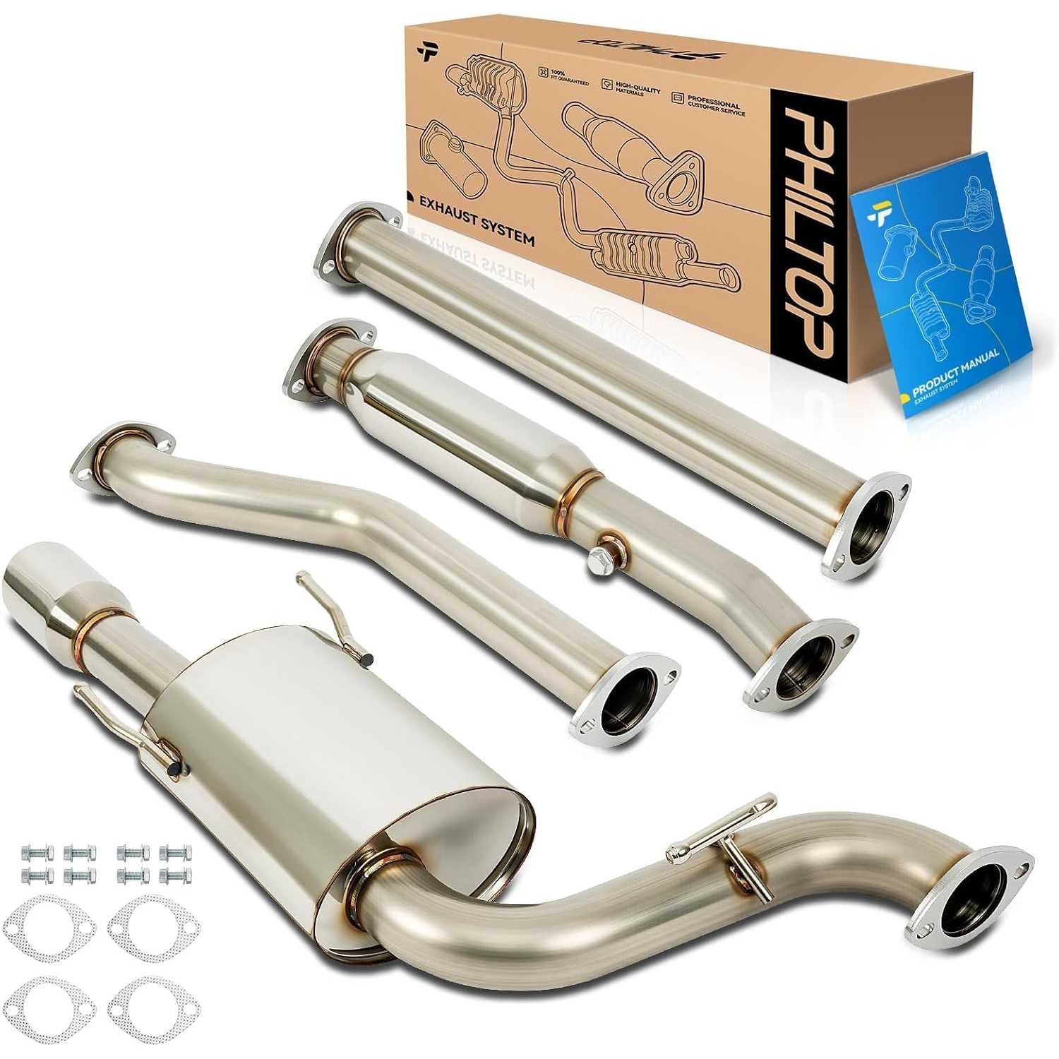 Cat-Back System, Stainless Steel Cat Back Exhaust System Fit for 1993-1997 Toyota Corolla