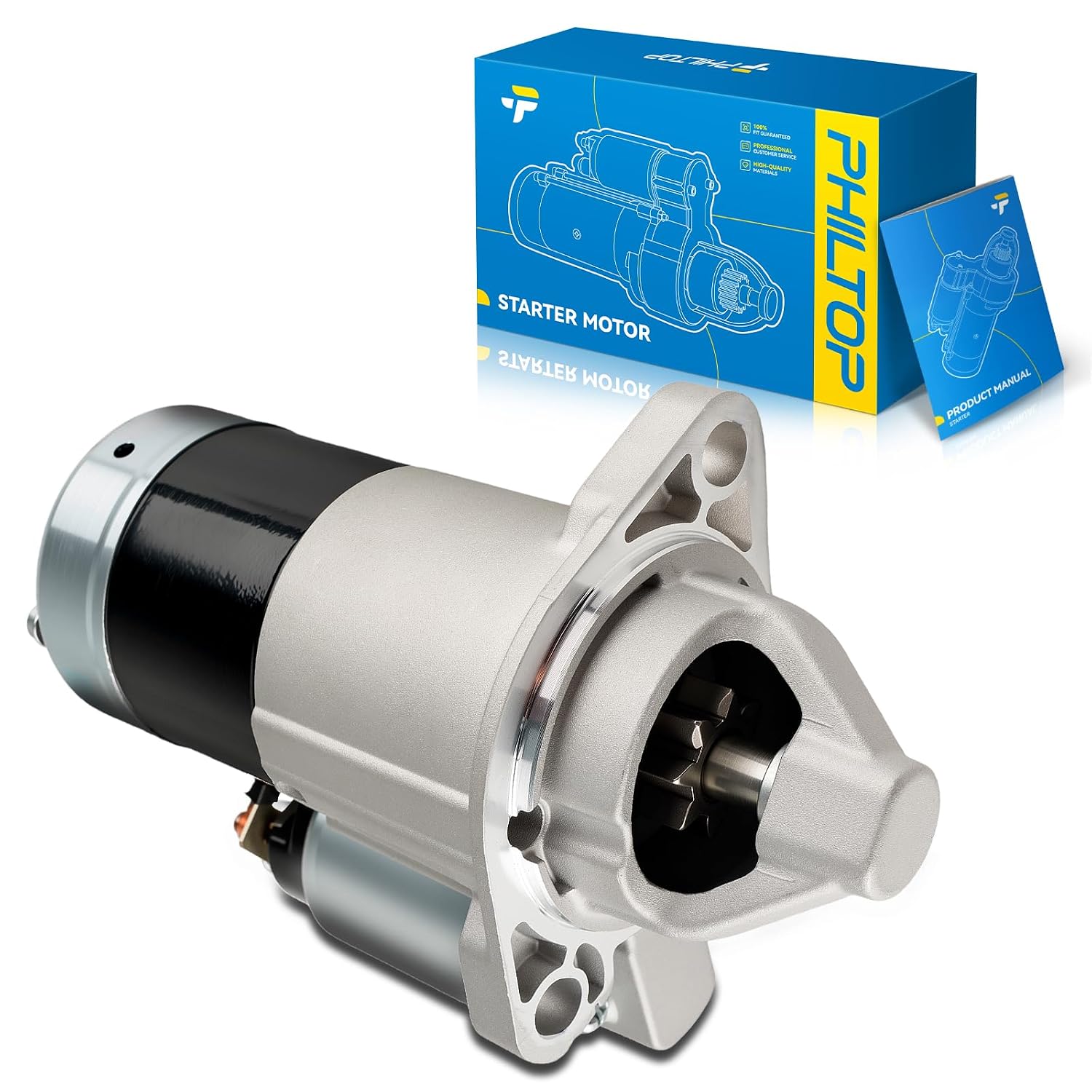 PHILTOP Starter Motor 18096N Compatible with for HYSTER Yale for Mitsubishi Fork Lift Truck H-40XL H-50XL H-60XL S-25XL 12V 1.2K