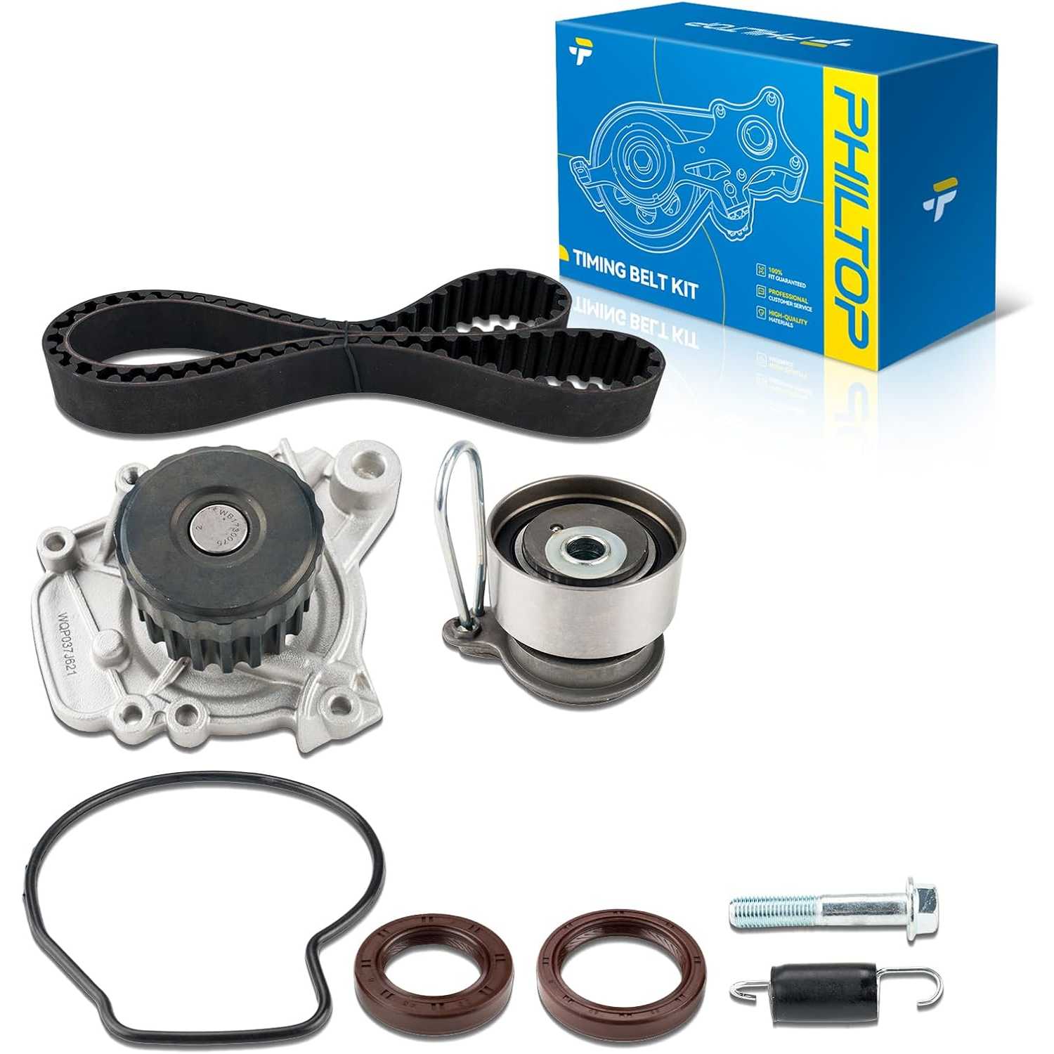 Timing Belt Kit with Water Pump, Compatible with Honda Civic 2001-2005, 1.7L, OE# 14400-PMM-A02, 14520-PLC-335
