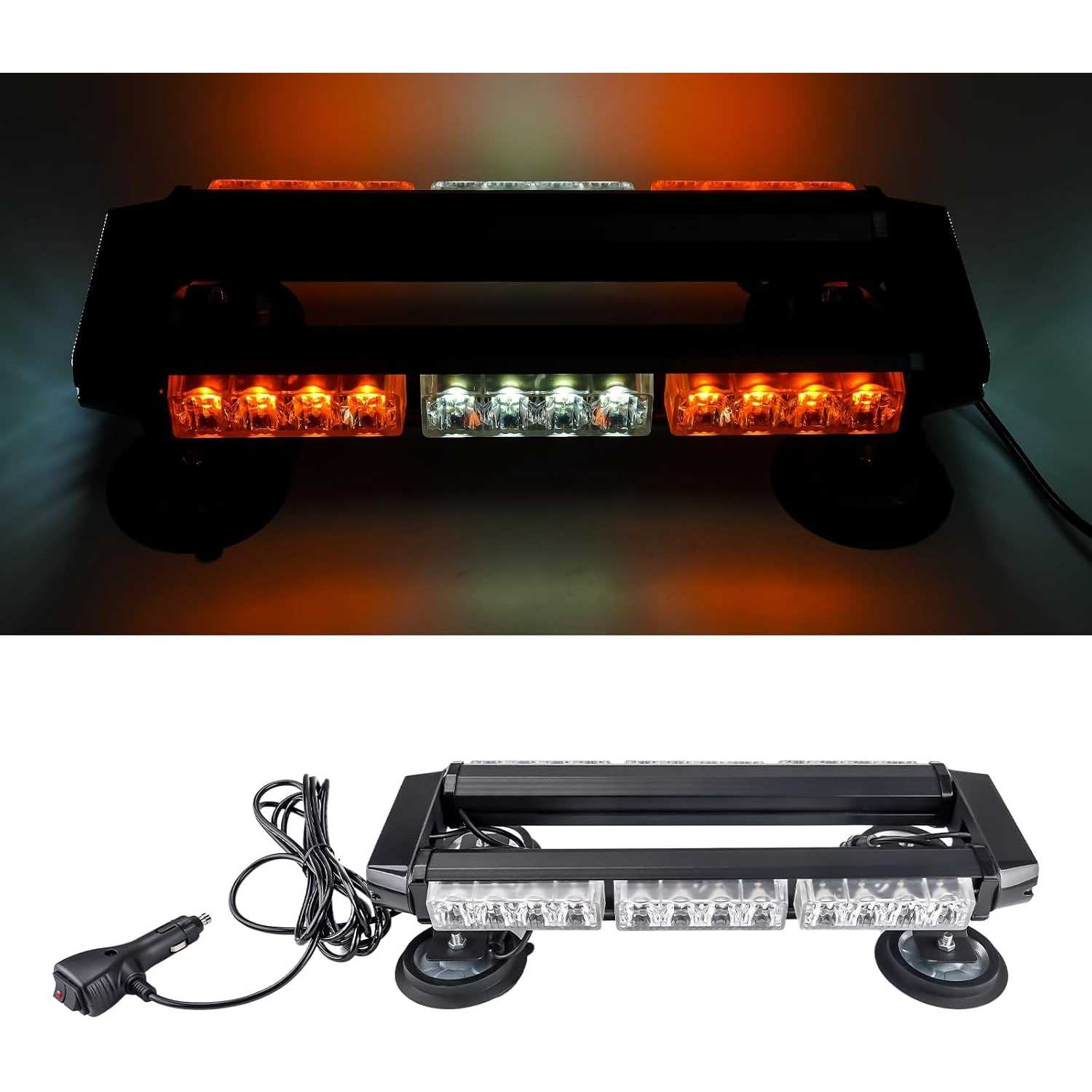 Strobe Flash Lights 35LED Rotating Beacon 16 Modes Roof Top light Strong Magnet Amber&White Emergency Warning Light L...