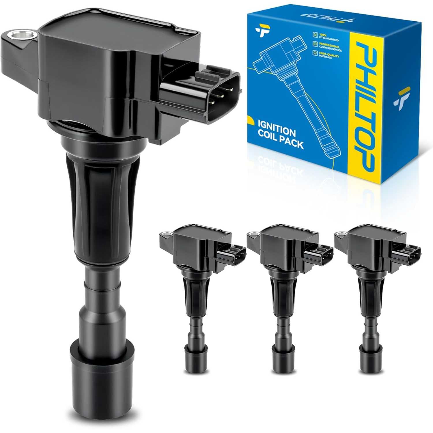 4 Packs Ignition Coil UF655 Fit for Mazda 2 L4 1.5L 2011 2012 2013 2014 Coils Replacement for UF655 ZJ2018100 ZJ20181...