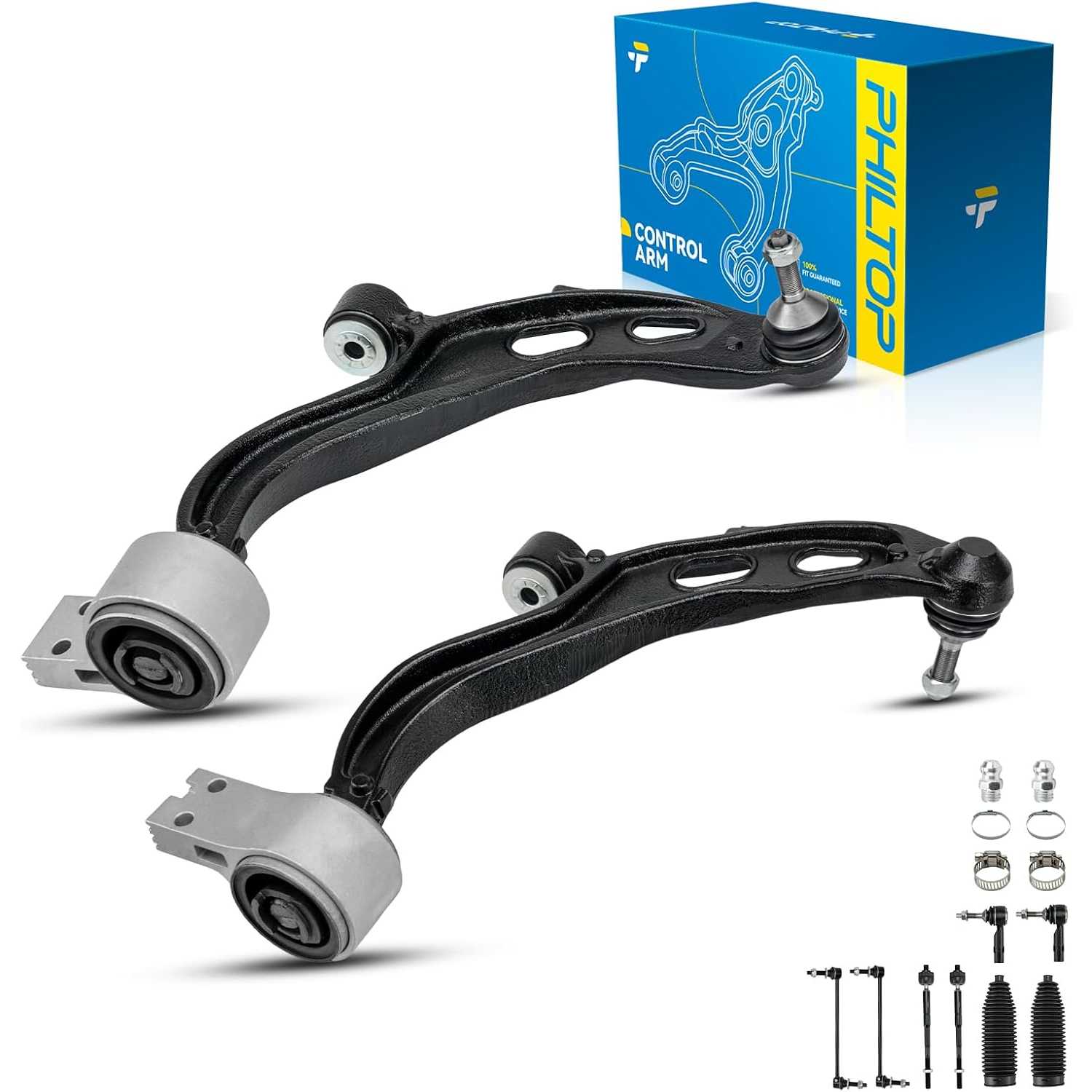 Front Suspension Kit Lower Control Arm w/Ball Joint & Sway Bar End Links & Inner Outer Tie Rod End Compatible with Fo...