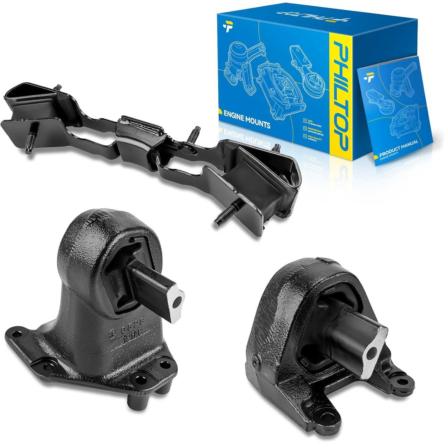 3PCS Engine Mounts fit for 2012-2017 Jeep Wrangler | for 2018 Wrangler JK, EM3323 EM3321 EM3322, Transmission Mount