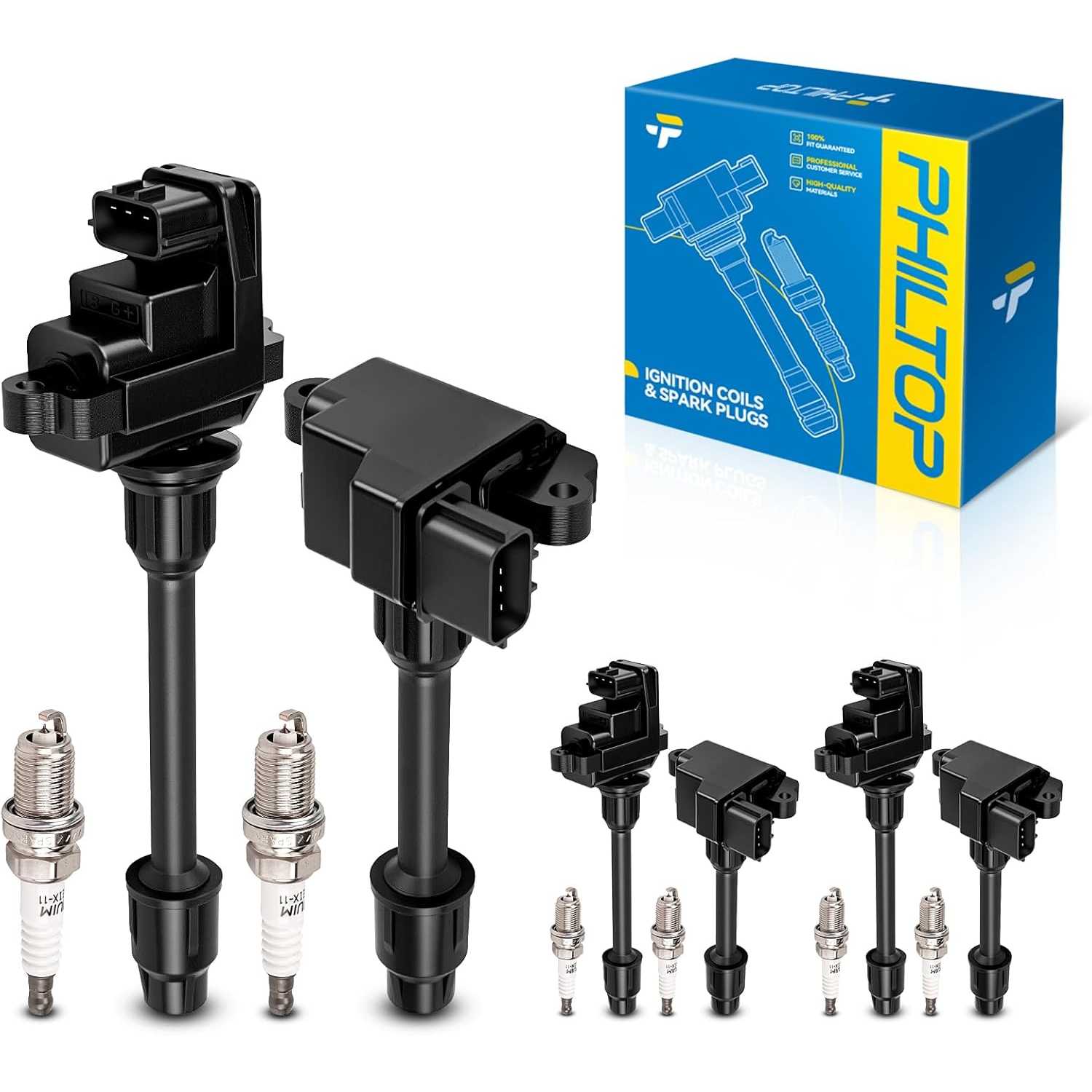 Ignition Coil Pack and Iridium Spark Plugs Fits for Nissan 1995-1999 Maxima, INFINITI 1996-1997 I30, 3PCS UF138+UF263