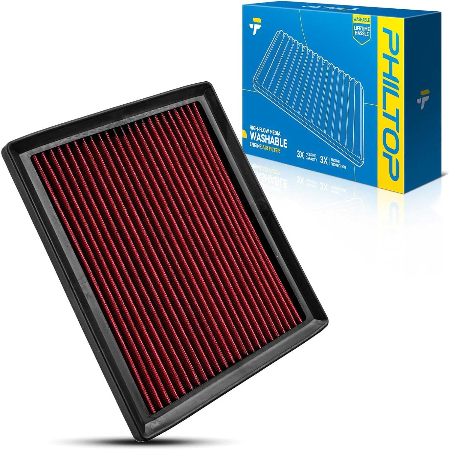 PHILTOP Engine Air Filter High Flow | BMW 740i 2015-2020 BMW 520d 2015-2020 BMW 530i 2015-2020 | 33-3079
