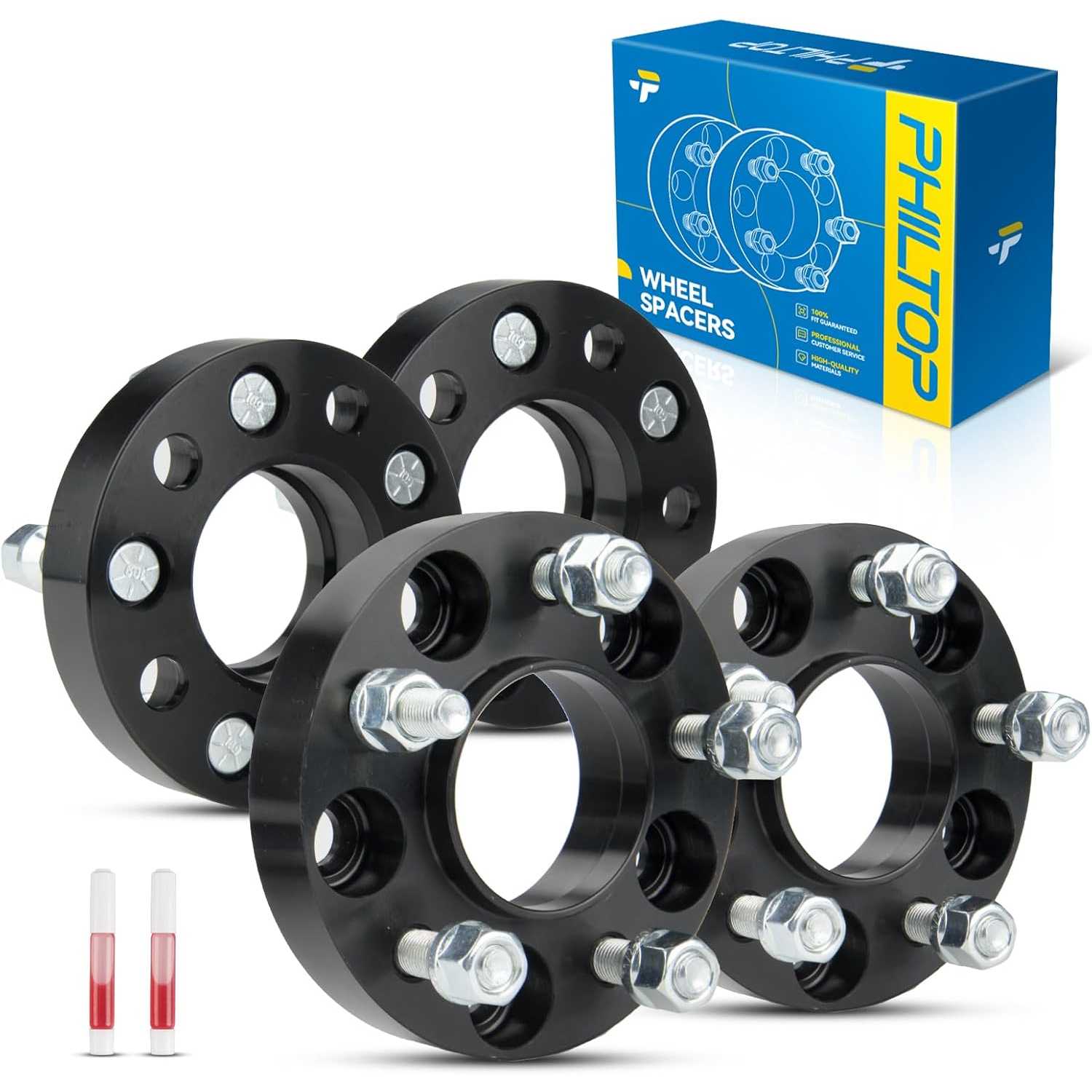 5x4.5 Wheel Spacers 1 inch, 4 Pcs 5 Lug Hub-Centric Wheel Spacers with 70.5mm Hub Bore 1/2" x20 Studs fit for Mustang
