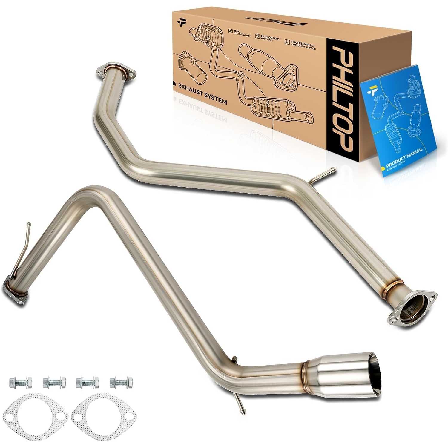 Cat-Back System, Stainless Steel Cat Back Exhaust System Fit for 2017-2018 Toyota Corolla iM