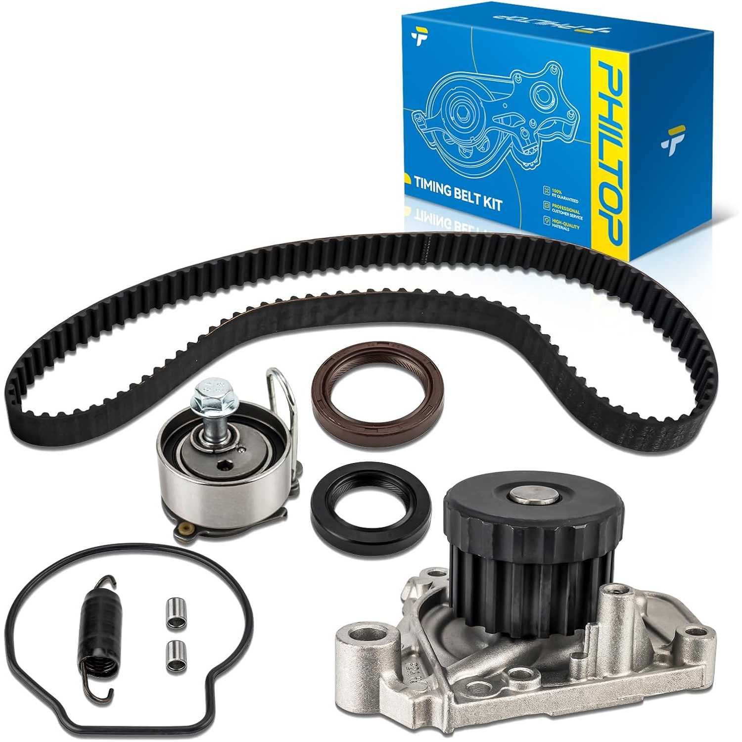 Timing Belt Kit with Water Pump, Compatible with Honda Civic 2001-2005, 1.7L, OE# 14400-PMM-A02, 14520-PLC-335
